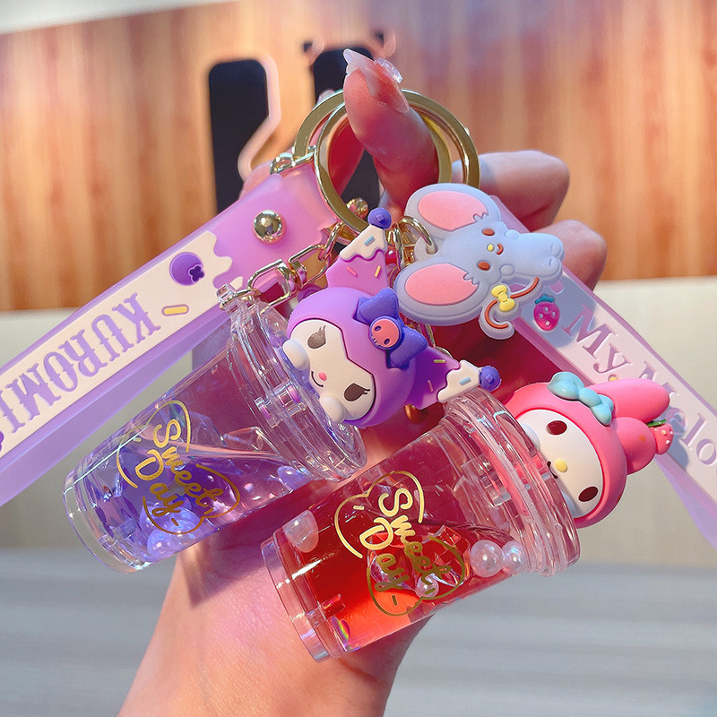 Kawaii Tech Accessories - Sanrio Kuromi Melody Quicksand Keychain Cute