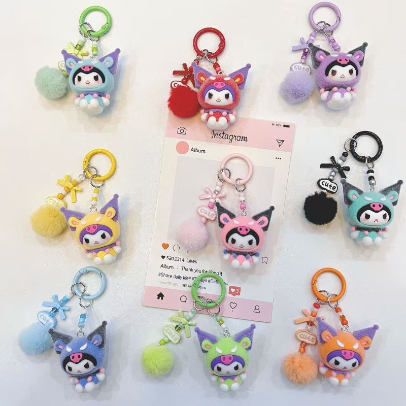 Kawaii Tech Accessories - Fashion Kuromi Figure Resin Key Chain