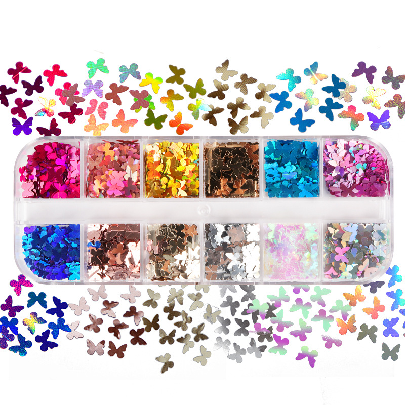 Tech Accessories - Mix Color Fluorescent Butterfly Glitter Eyelash