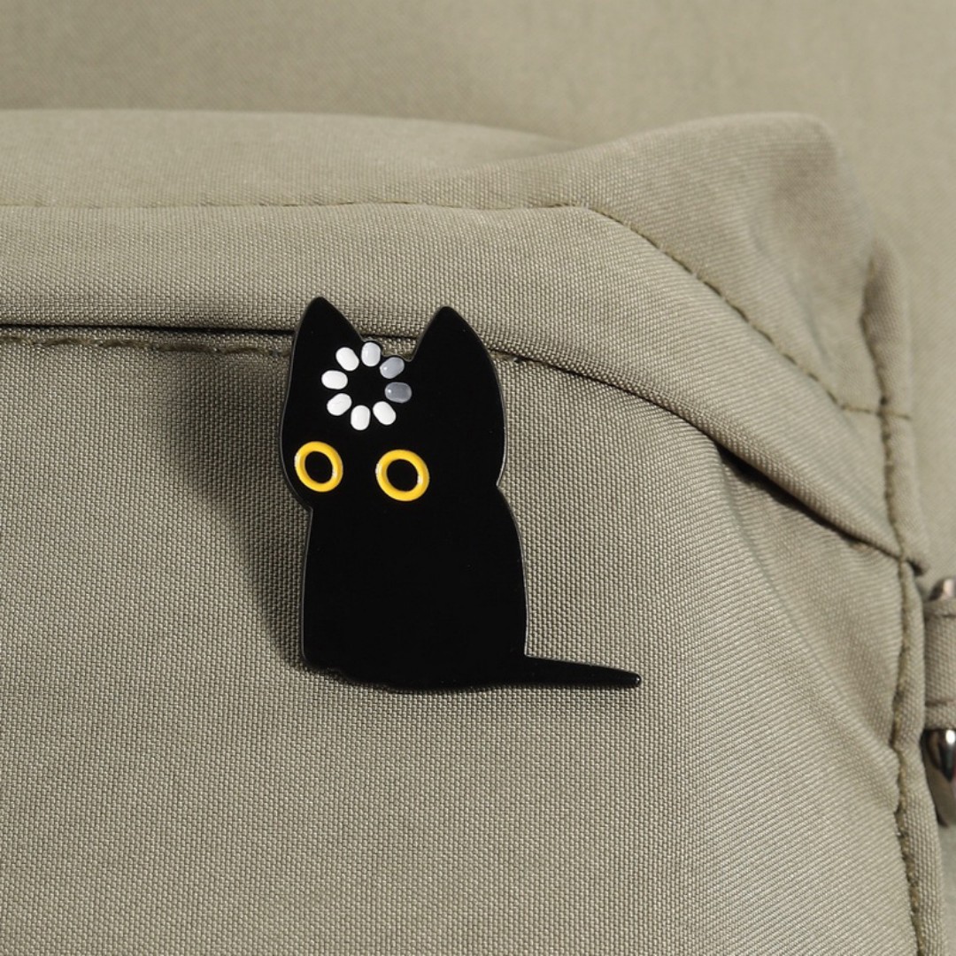 Cute Black Cat Loading Enamel  - Tech Accessories Backpack 评论和价格