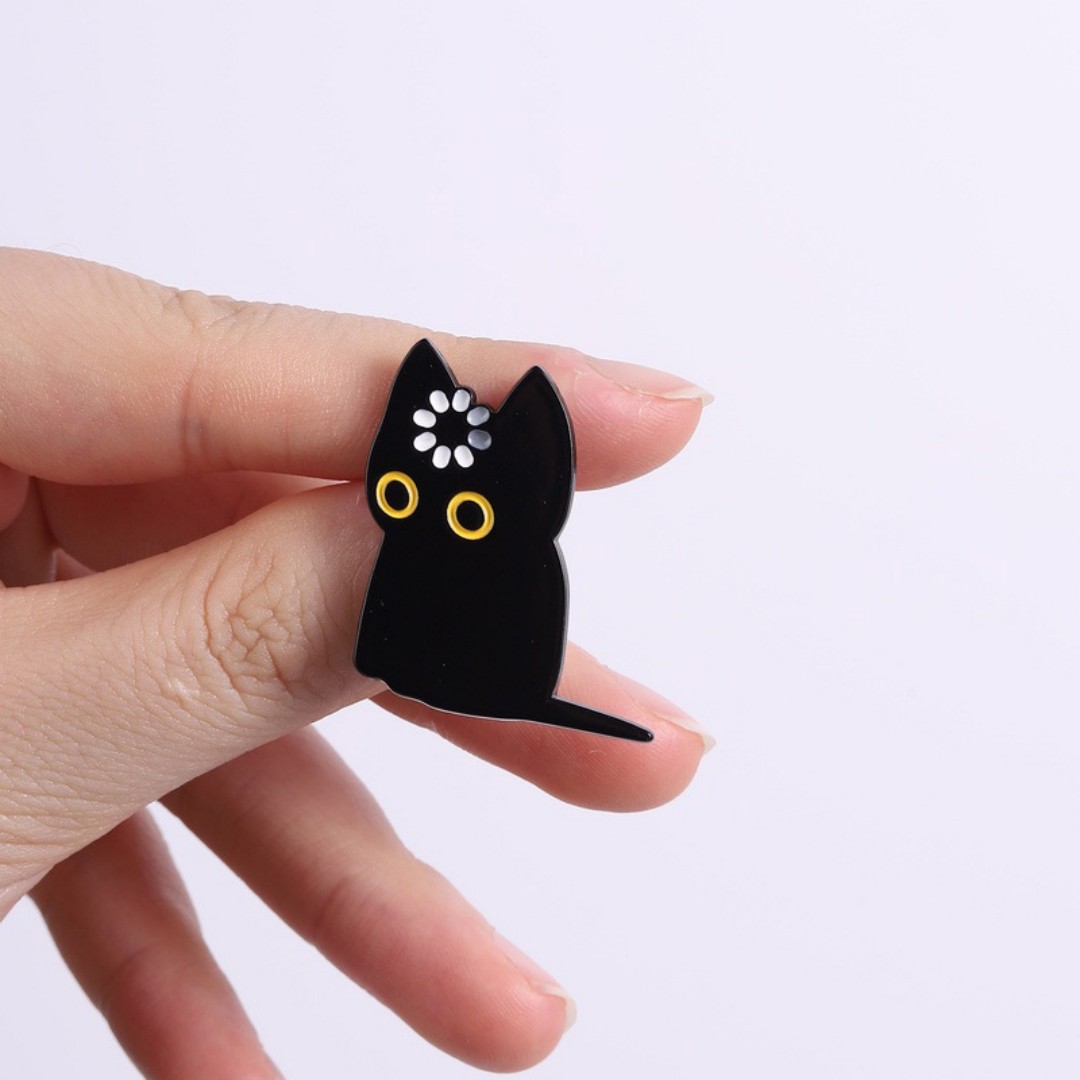Cute Black Cat Loading Enamel  - Tech Accessories Backpack 评论和价格