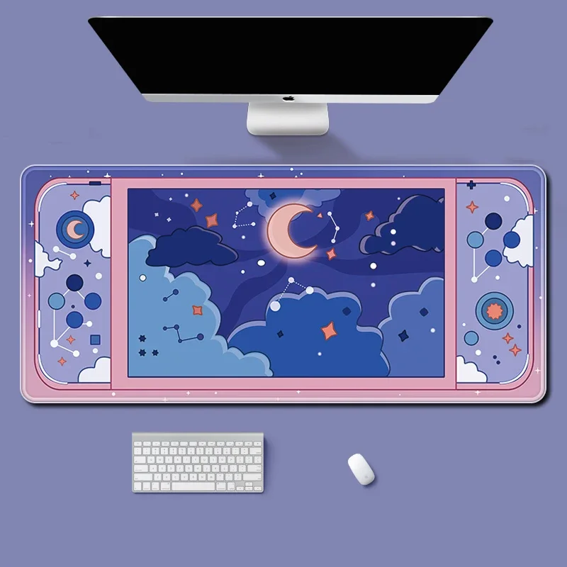 Moon and Stars Large Desk Mat  - Kawaii Tech Accessories 评论和价格