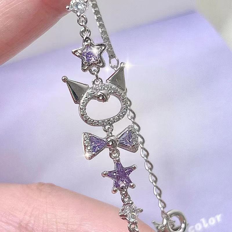 Kuromi Inspired Charm Bracelet - Kawaii Tech Accessories 评论和价格