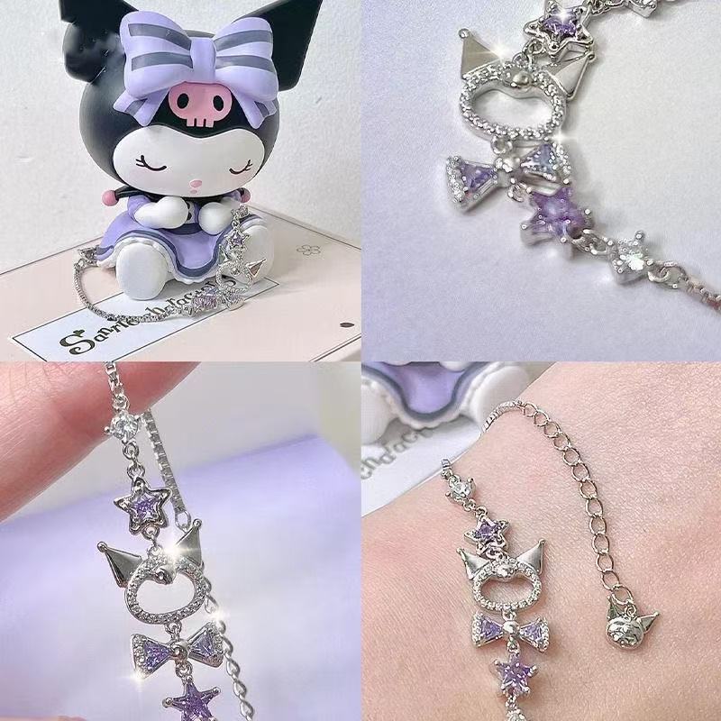 Kuromi Inspired Charm Bracelet - Kawaii Tech Accessories 评论和价格