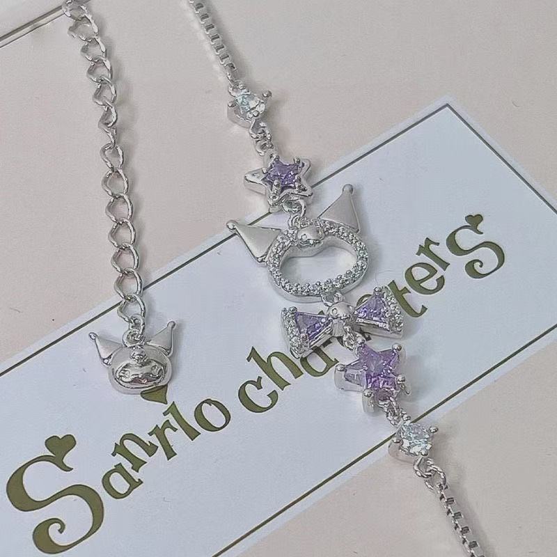 Kuromi Inspired Charm Bracelet - Kawaii Tech Accessories 评论和价格