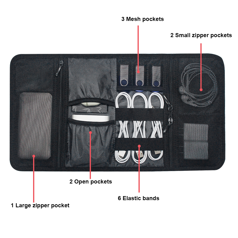 Tech Organizer Bag Cable Stora - Tech Office Accessories 评论和价格