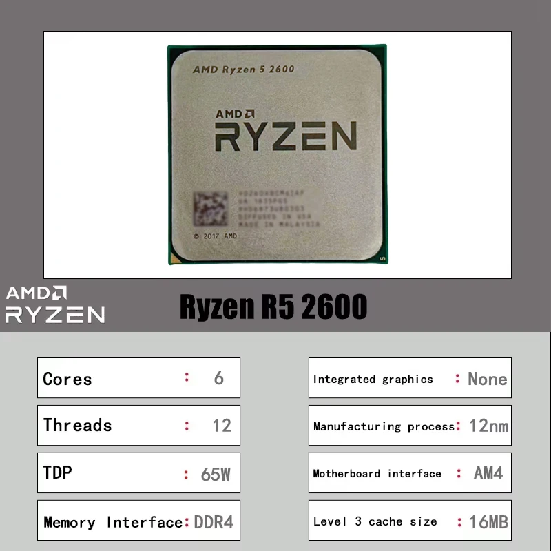 AMD Ryzen 5 2600 Tray CPU 6 Co - Amd Cpu Ryzen 5 评论和价格